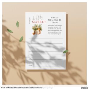 Fresh off Market Who?s Memory Bridal Shower Game Invitation