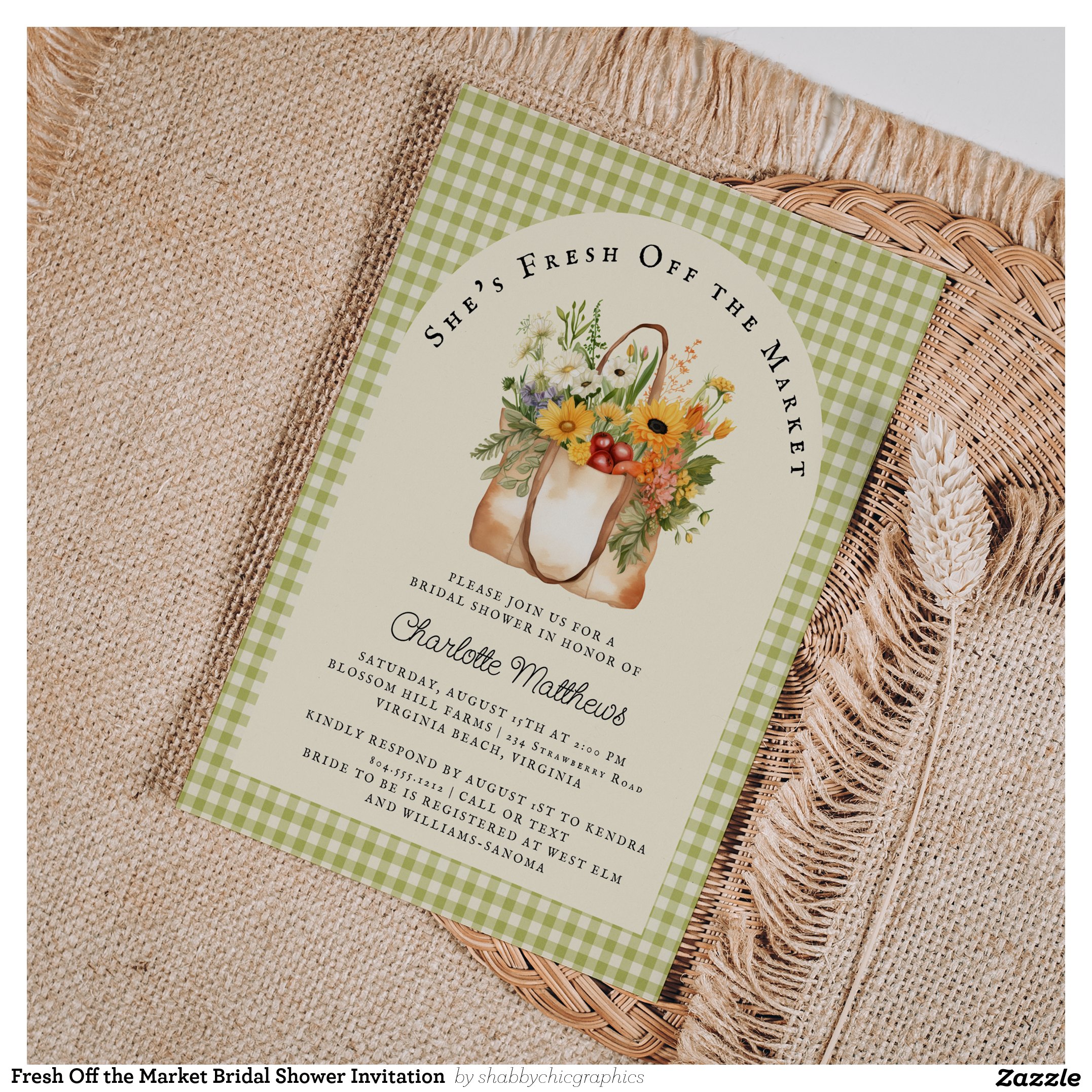 Fresh Off the Market Bridal Shower Invitation