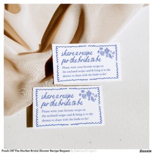 Fresh Off The Market Bridal Shower Recipe Request Enclosure Card