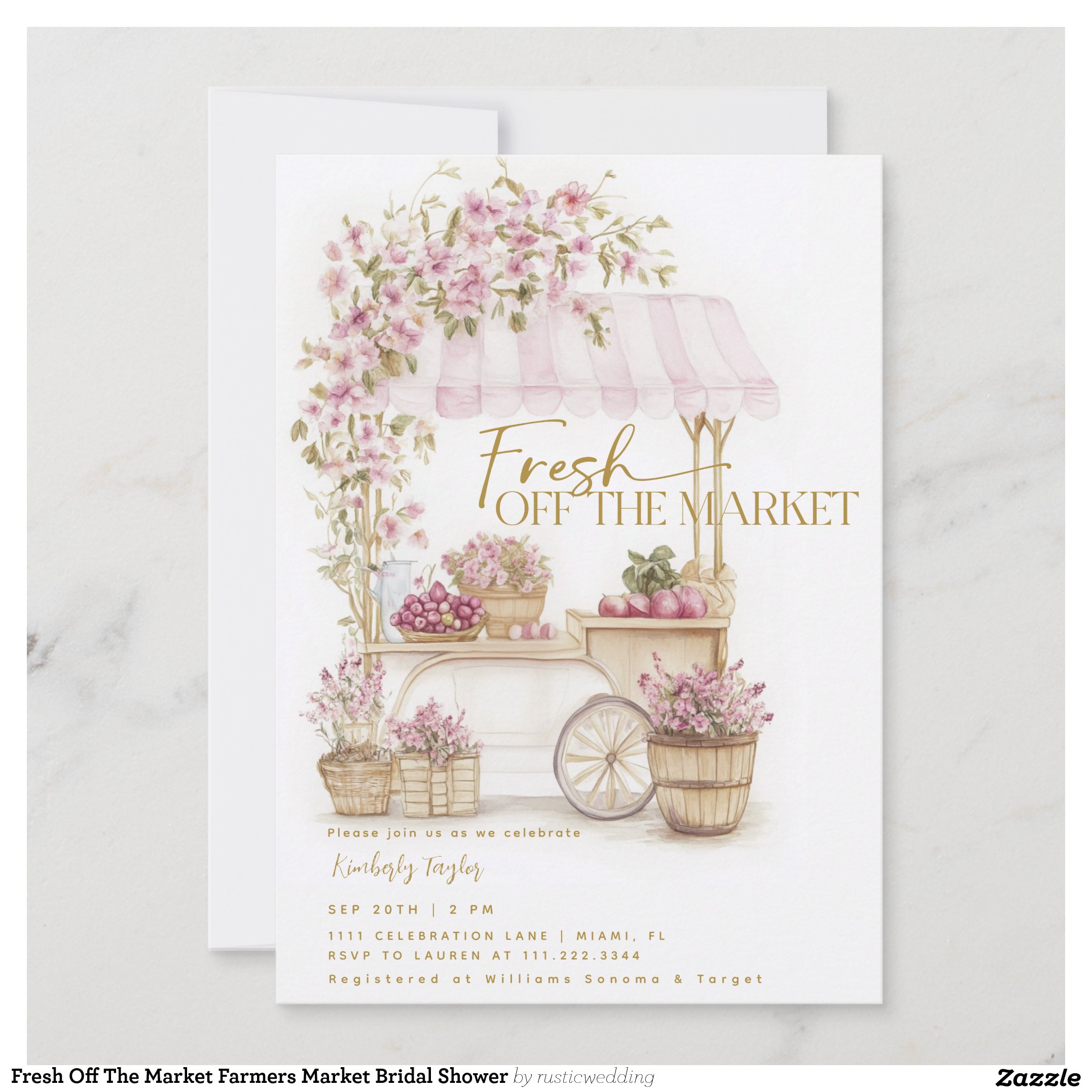 Fresh Off The Market Farmers Market Bridal Shower Invitation