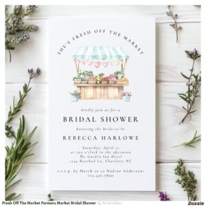 Fresh Off The Market Farmers Market Bridal Shower Invitation