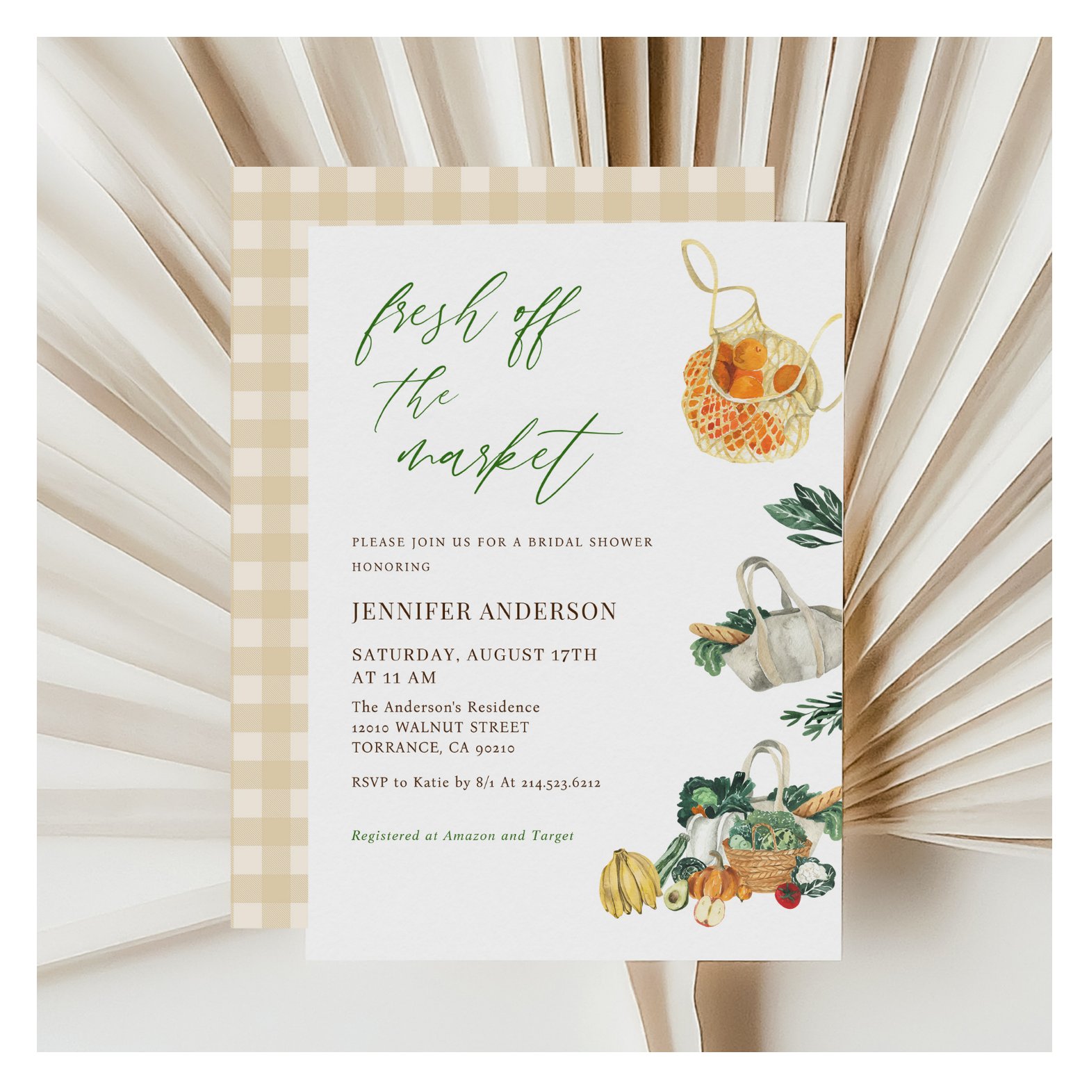 Fresh Off The Market Farmers Market Bridal Shower Invitation