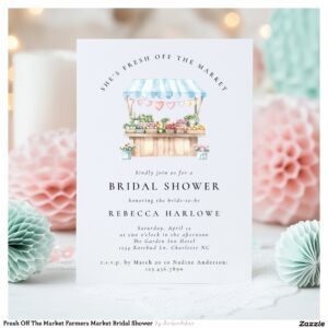Fresh Off The Market Farmers Market Bridal Shower Invitation