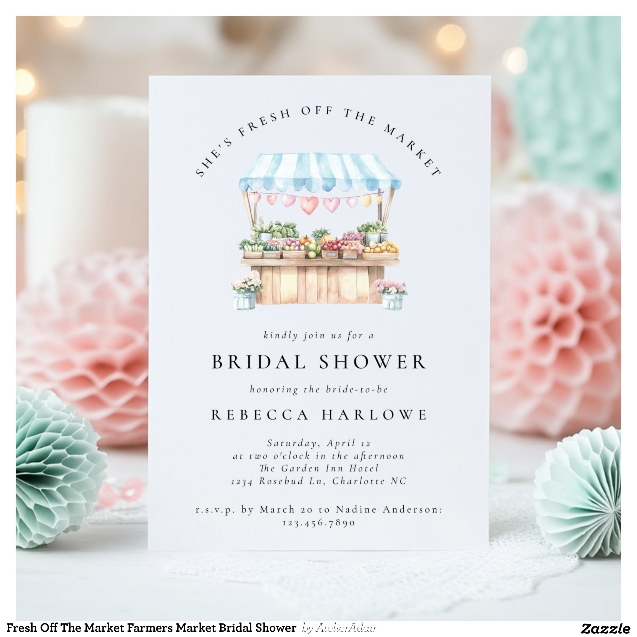 Fresh Off The Market Farmers Market Bridal Shower Invitation