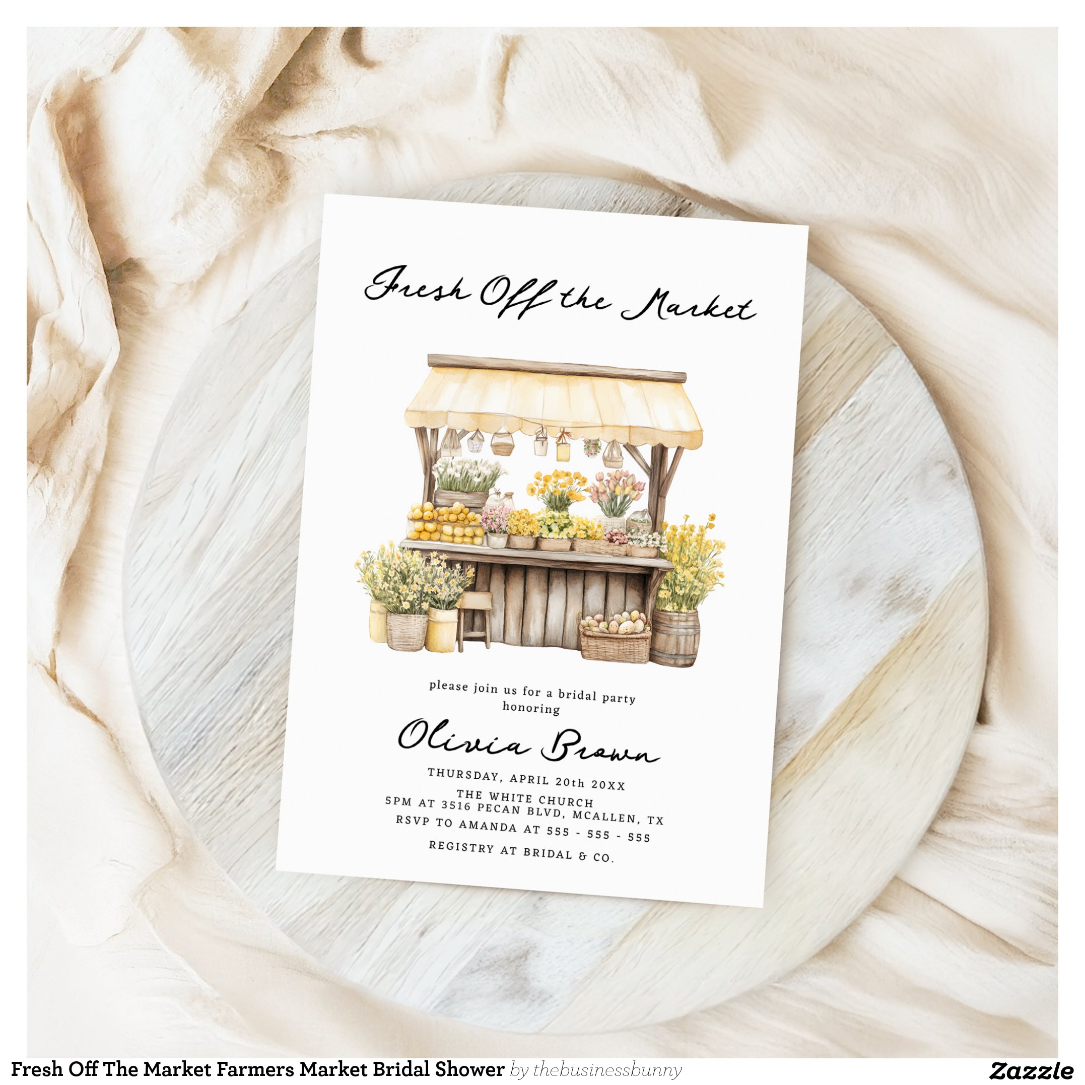 Fresh Off The Market Farmers Market Bridal Shower Invitation