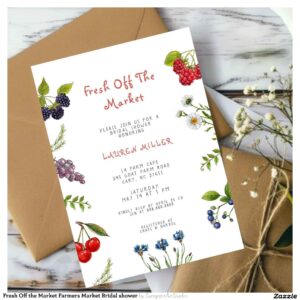 Fresh Off the Market Farmers Market Bridal shower Invitation