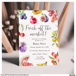 Fresh Off The Market Fruits Bridal Shower Invitation