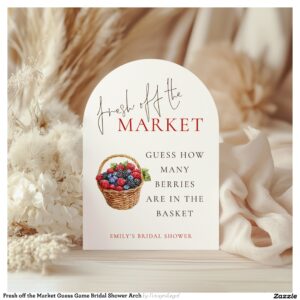 Fresh off the Market Guess Game Bridal Shower Arch Invitation