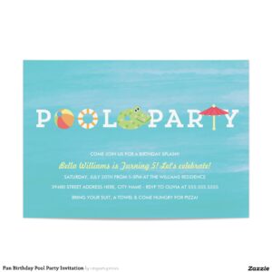 Fun Birthday Pool Party Invitation