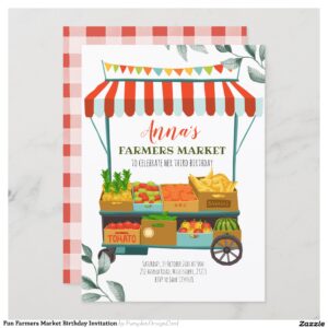 Fun Farmers Market Birthday Invitation