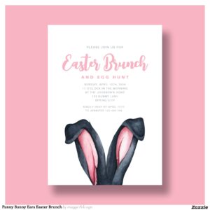Funny Bunny Ears Easter Brunch Invitation