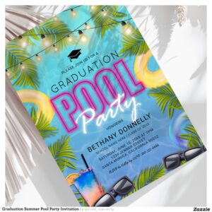 Graduation Summer Pool Party Invitation