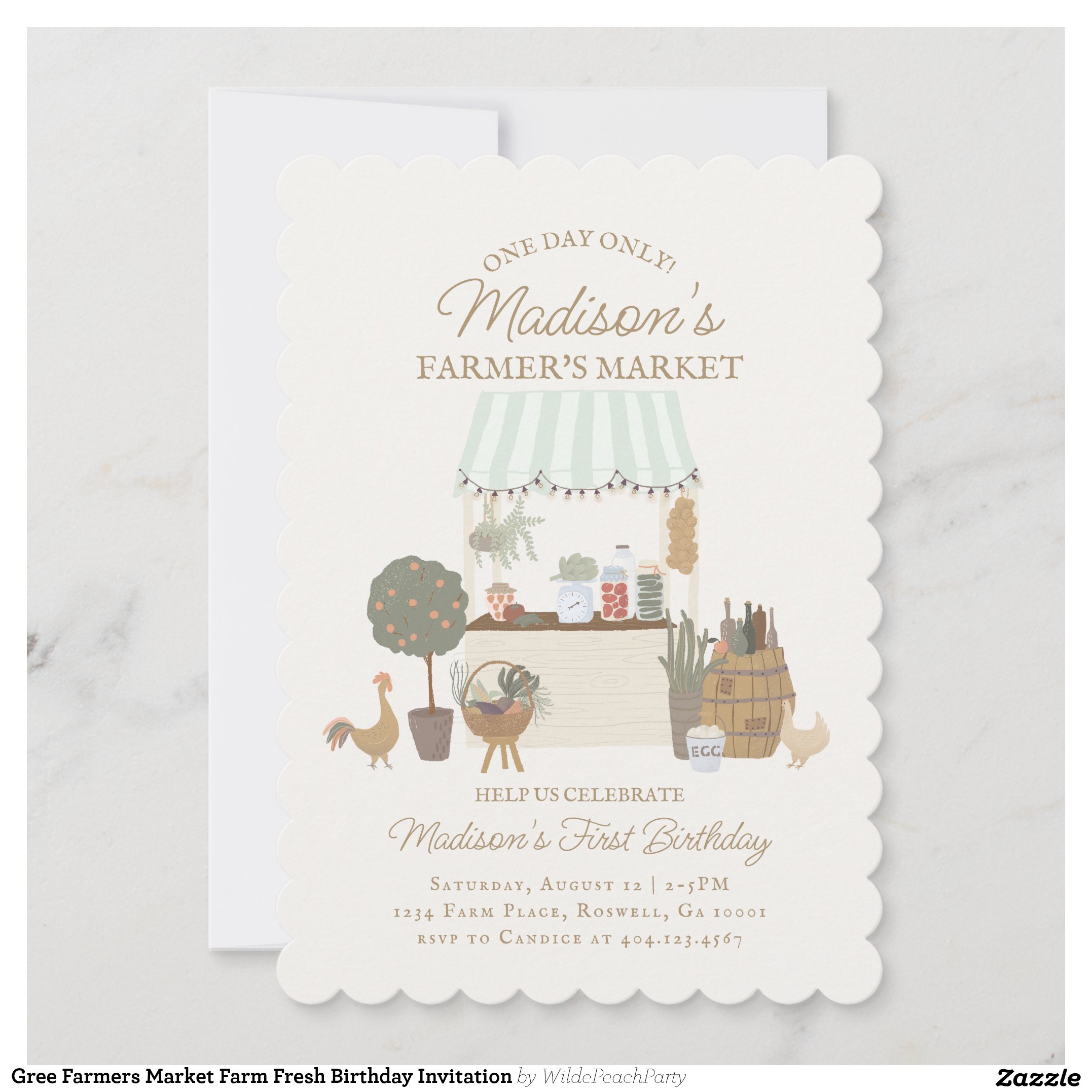 Gree Farmers Market Farm Fresh Birthday Invitation