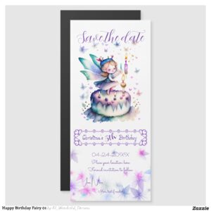 Happy Birthday Fairy 01 Magnetic Invitation