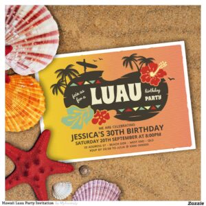 Hawaii Luau Party Invitation