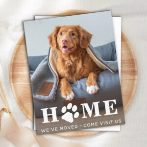 Home We've Moved Dog Moving Announcement