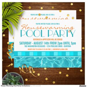 House Warming Pool Party Invitations