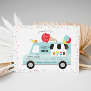 Ice Cream Truck Birthday Party Invitation