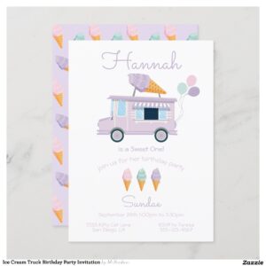 Ice Cream Truck Birthday Party Invitation