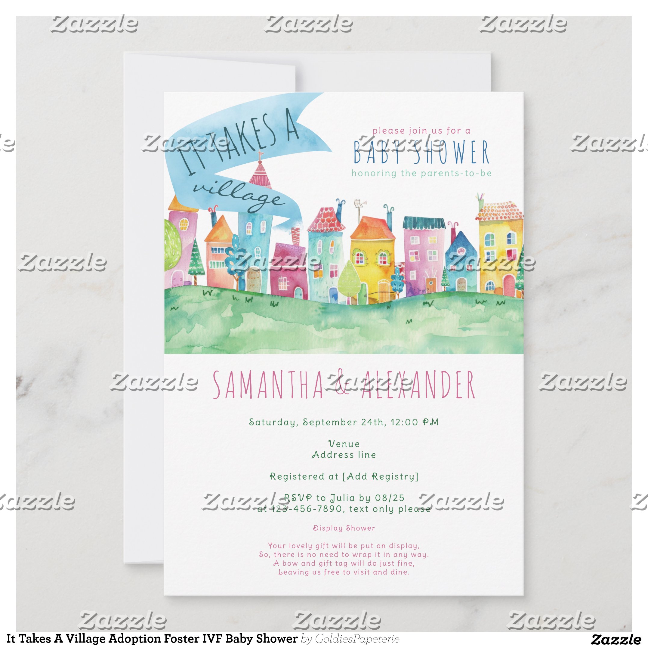 It Takes A Village Adoption Foster IVF Baby Shower Invitation