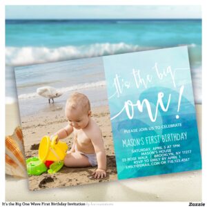 It's the Big One Wave First Birthday Invitation