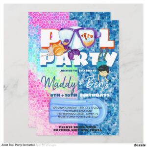 Joint Pool Party Invitation