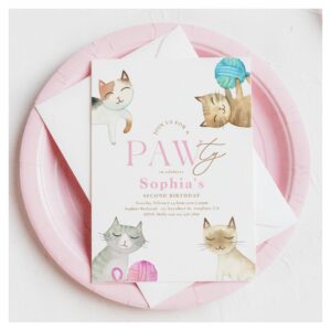 Kitty Paw-ty Birthday Invitation