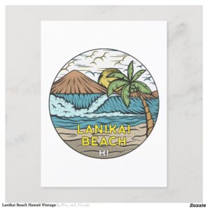 Lanikai Beach Hawaii Vintage Postcard