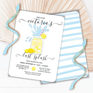 Last Splash Lemonade Pool Party Shower Invitation