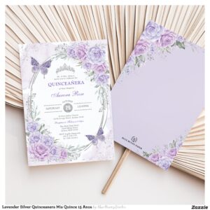 Lavender Silver Quinceanera Mis Quince 15 Anos Invitation