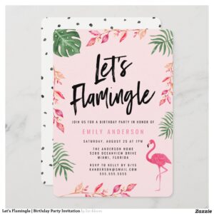 Let's Flamingle Birthday Party Invitation