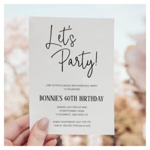 Let's Party Casual Backyard Birthday Invitation