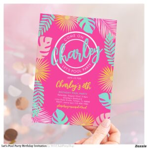 Let's Pool Party Birthday Invitation