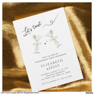 Let's Toast Couples Shower Engagement Party Invitation