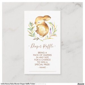 Little Bunny Baby Shower Diaper Raffle Ticket Enclosure Card