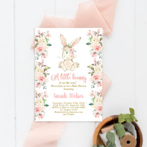Little Bunny baby shower girl Invitation