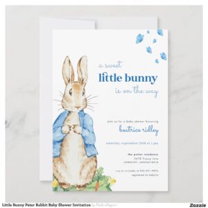 Little Bunny Peter Rabbit Baby Shower Invitation