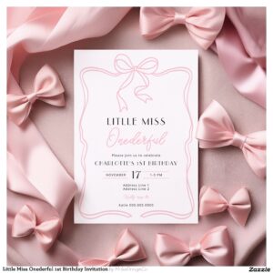 Little Miss Onederful 1st Birthday Invitation
