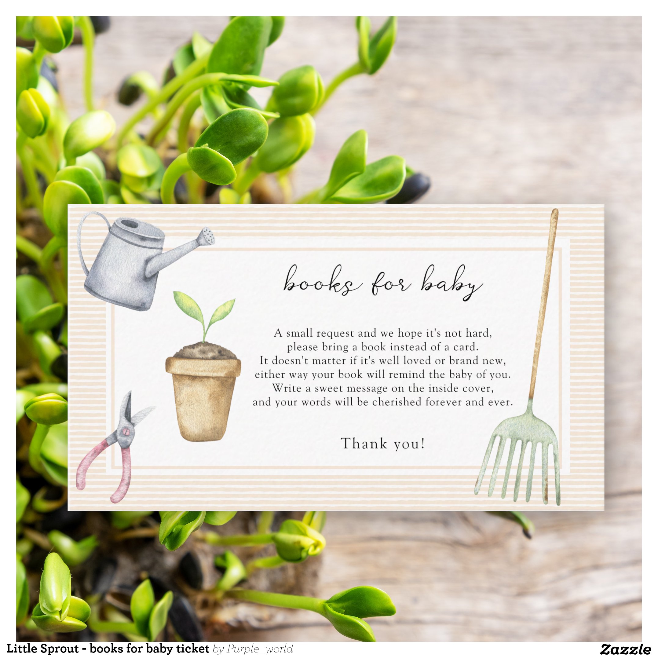 Little Sprout - books for baby ticket Enclosure Card