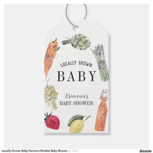 Locally Grown Baby Farmers Market Baby Shower Gift Tags