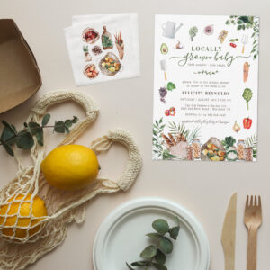 Locally Grown Baby Farmer's Market Baby Shower Invitation