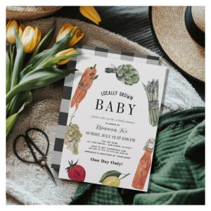 Locally Grown Baby Farmers Market Baby Shower Invitation