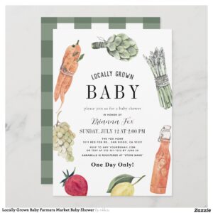 Locally Grown Baby Farmers Market Baby Shower Invitation