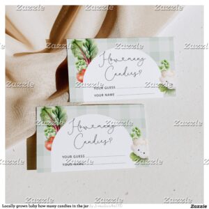Locally grown baby how many candies in the jar enclosure card