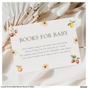 Locally Grown Baby Shower Books for Baby Enclosure Card