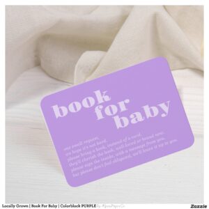 Locally Grown Book For Baby Colorblock PURPLE Enclosure Card