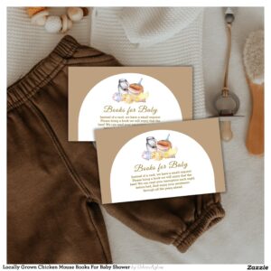 Locally Grown Chicken Mouse Books For Baby Shower Enclosure Card