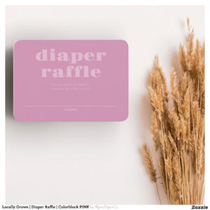 Locally Grown Diaper Raffle Colorblock PINK Enclosure Card