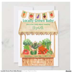 Locally Grown Farm Baby Shower Invitation