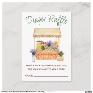 Locally Grown Farmers Flower Market Books for Baby Enclosure Card